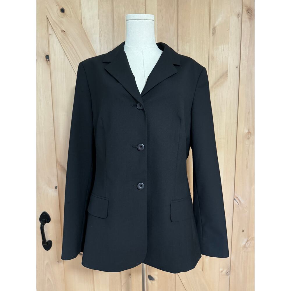 Eddie Bauer | Women's Classic Stretch Black Three Button Blazer | Size 12